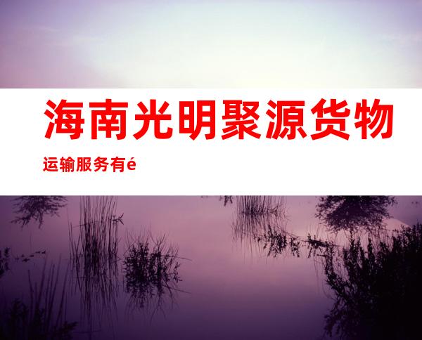 海南光明聚源货物运输服务有限公司